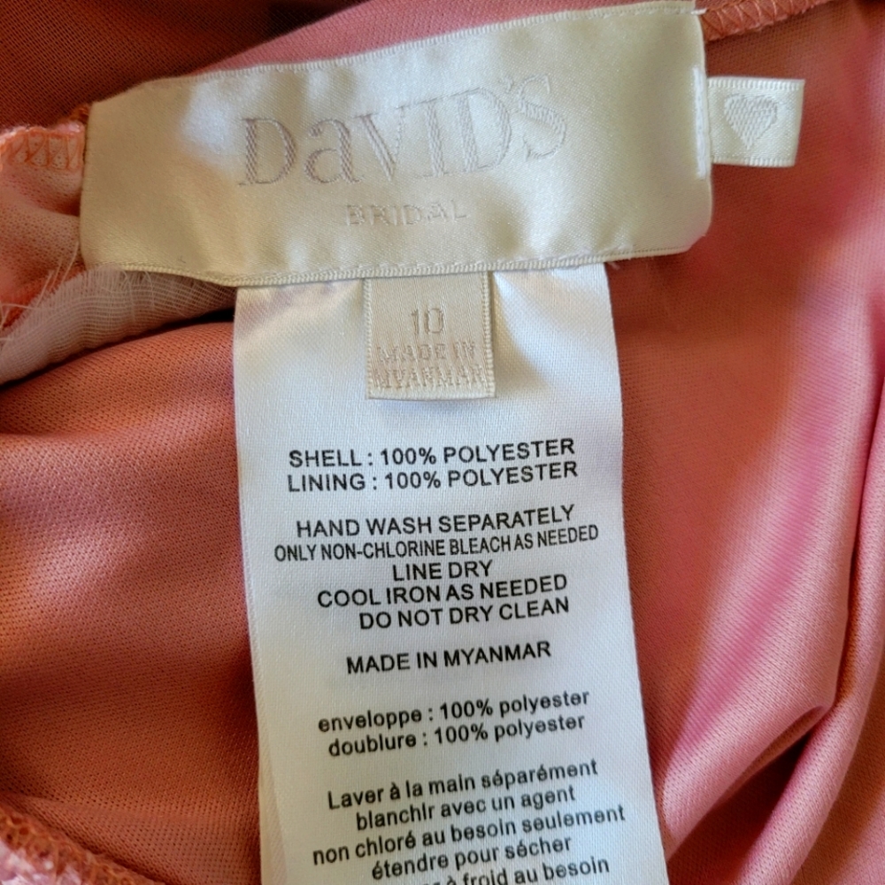 Pink Bridesmaids Dress. DAVIDS BRIDAL